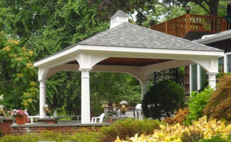 backyard pavilion with hip roof
