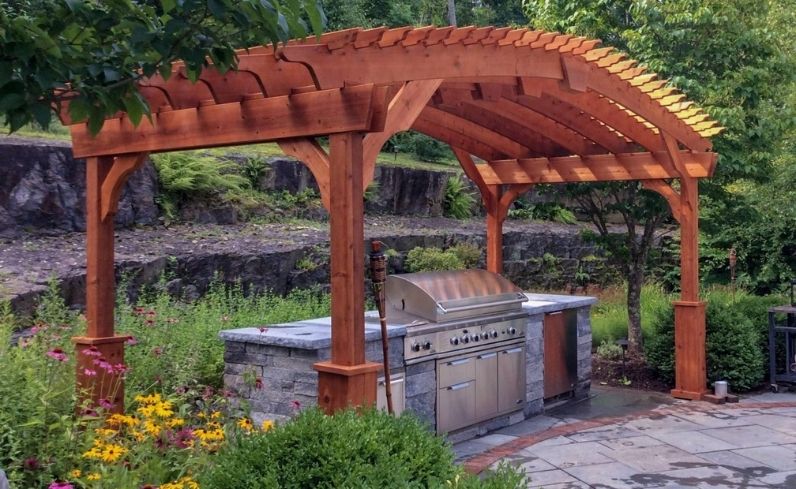 pergola style with wood material